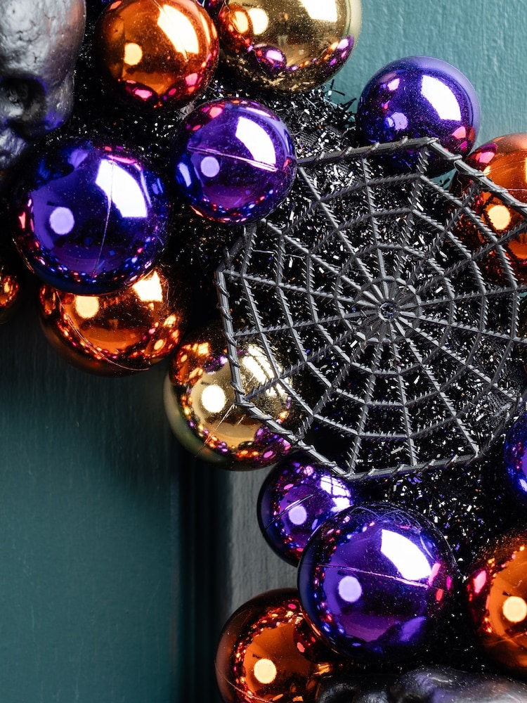 Scottish Everlastings Ltd Purple Halloween Bauble Wreath - Image 3 of 3 Scottish Everlastings Ltd Purple Halloween Bauble Wreath - Image 3 of 3