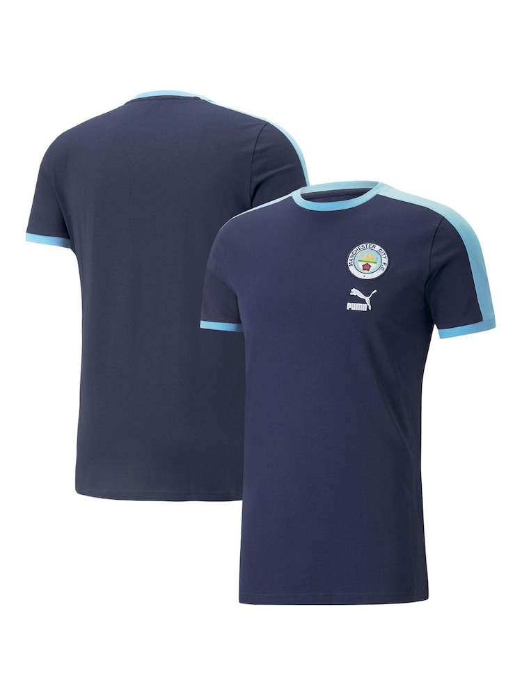 Puma Blue Manchester City FtblHeritage T7 T-Shirt - Image 1 of 1