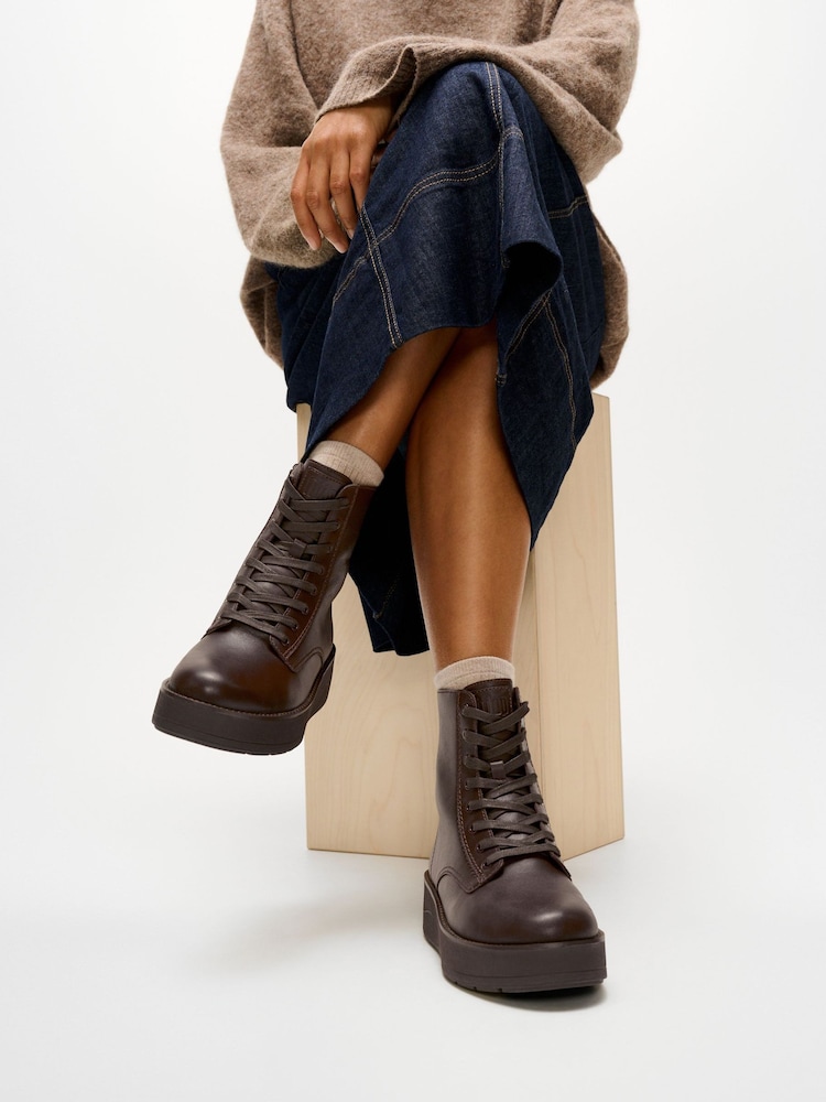 FitFlop Brown Gen-FF Roam Leather Lace Up Boots - Image 1 of 3 FitFlop Brown Gen-FF Roam Leather Lace Up Boots - Image 1 of 3