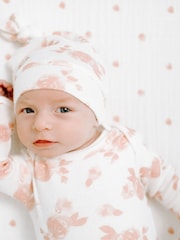 aden + anais Pink Rosettes Hat And Blanket Gift Set - Image 3 of 6