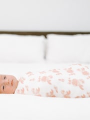 aden + anais Pink Rosettes Hat And Blanket Gift Set - Image 5 of 6