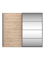 Wiemann Oak Jenson Wood and Mirror Sliding Semi Fitted 2.5m Sliding Wardrobe - Image 2 of 2