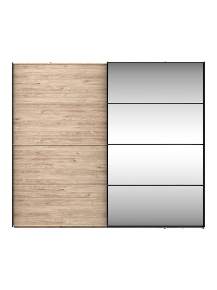 Wiemann Oak Jenson Wood and Mirror Sliding Semi Fitted 2.5m Sliding Wardrobe - Image 2 of 2