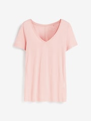 Light Pink Slouch V-Neck T-Shirt - Image 5 of 5