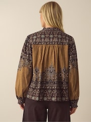 Monsoon Yellow Branwen Floral Print Jersey Blouse - Image 2 of 4