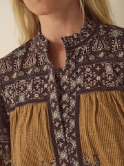 Monsoon Yellow Branwen Floral Print Jersey Blouse - Image 4 of 4