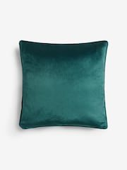 Dark Teal 43 x 43cm Matte Velvet Cushion - Image 1 of 3