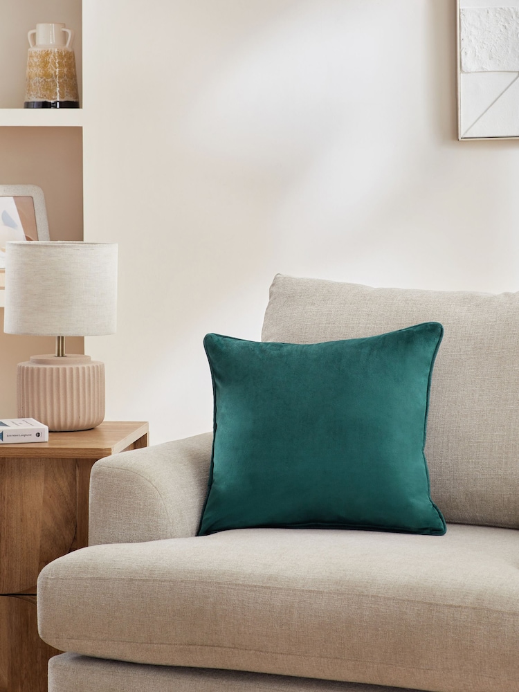 Dark Teal 43 x 43cm Matte Velvet Cushion - Image 3 of 3