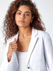 Roman White Stretch Button Detail Blazer - Image 4 of 5