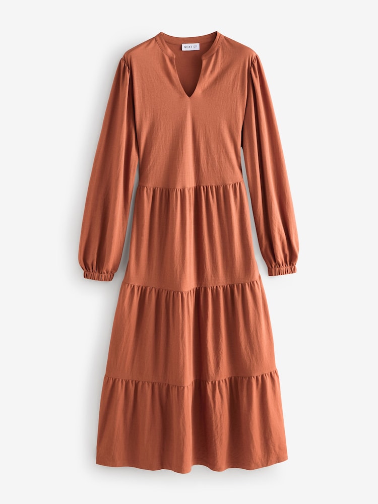 Rust Brown Tier Maxi Dress - Image 1 of 1