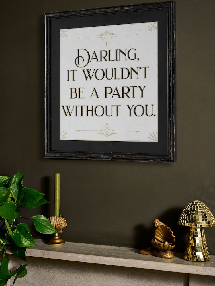 Rockett St George Black Text Mirror - Image 1 of 3