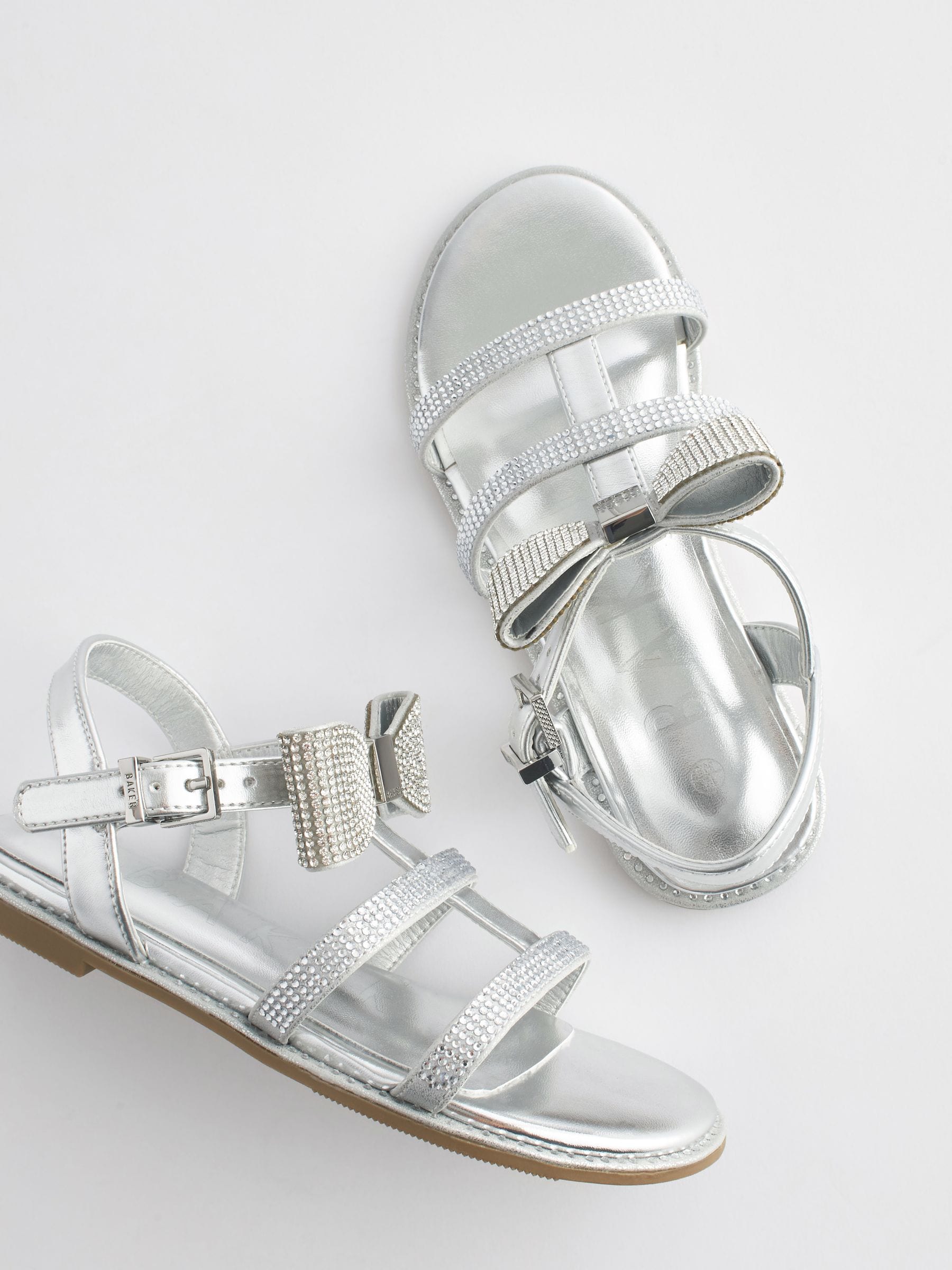 Silver ted baker sandals clearance