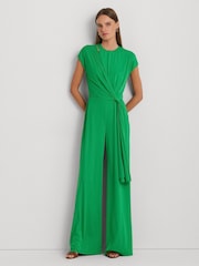 Lauren Ralph Lauren Dinfell Tie Front Jersey Wide Leg Jumpsuit - Image 1 of 6