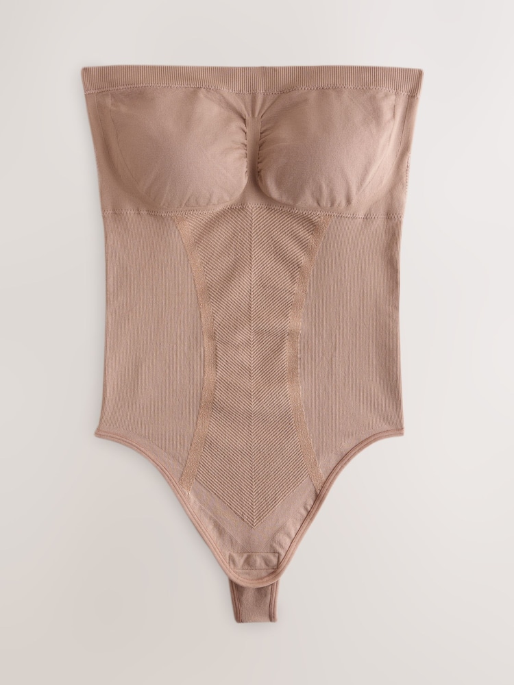 Pastellrosa beige - Fast bandeau-Bodysuit med magekontroll - Bilde 1 av 3