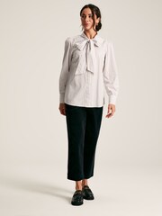 Joules Everly Multi Check Tie Neck Blouse - Image 2 of 4