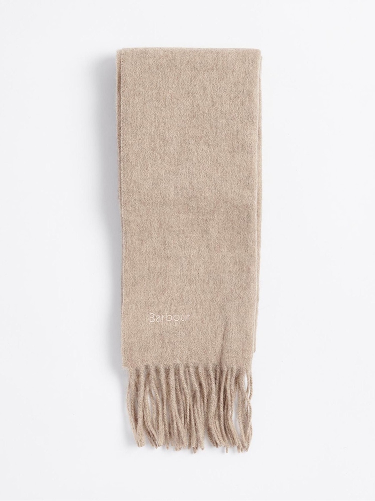 Barbour® Neutral Lambswool Woven Scarf - Image 2 of 4