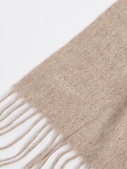 Barbour® Neutral Lambswool Woven Scarf - Image 3 of 4