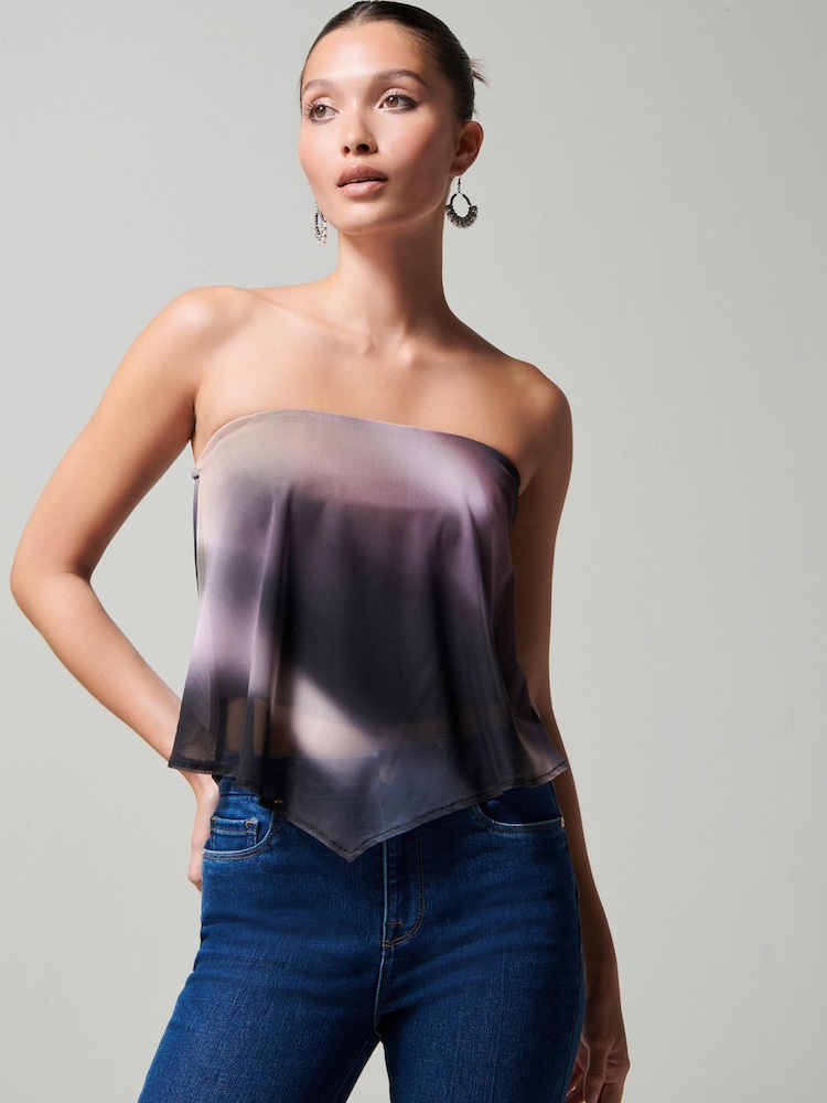 Multi Mesh Bandeau Scarf Top - Image 1 of 5