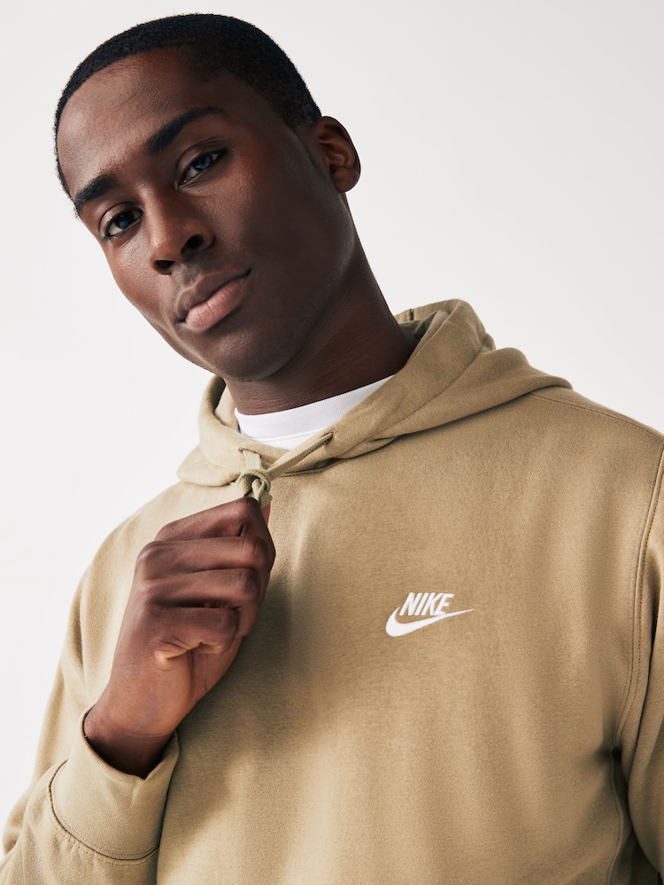 Nike Olive Green Club Pullover Hoodie - Image 2 of 4