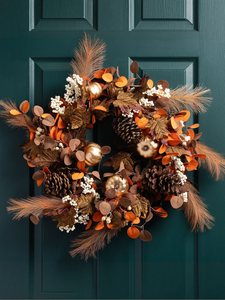 Scottish Everlastings Ltd Brown Artificial Autumn Wreath - Image 1 of 3 Scottish Everlastings Ltd Brown Artificial Autumn Wreath - Image 1 of 3