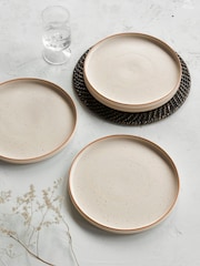 French Connection Cream Speckle Watamu Set of 4 Dinner Plates - Image 1 of 3