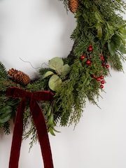 Scottish Everlastings Ltd Red Christmas Oversized Wreath with Velvet Bow - Image 3 of 3