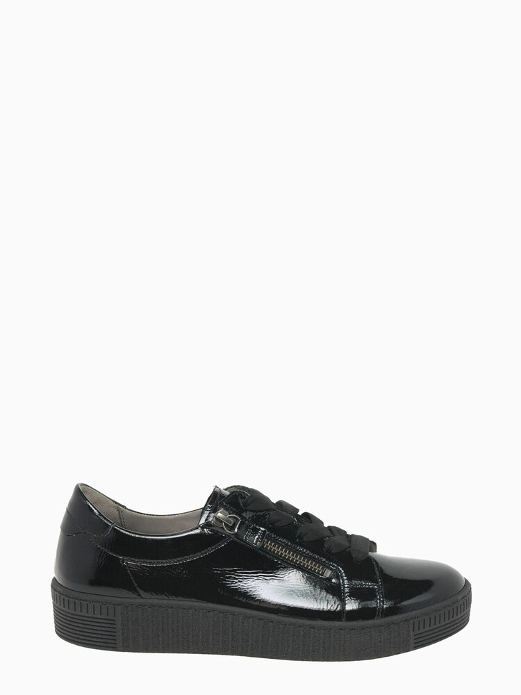 Gabor Wisdom Black Patent Sport Casual Trainers - Image 1 of 6