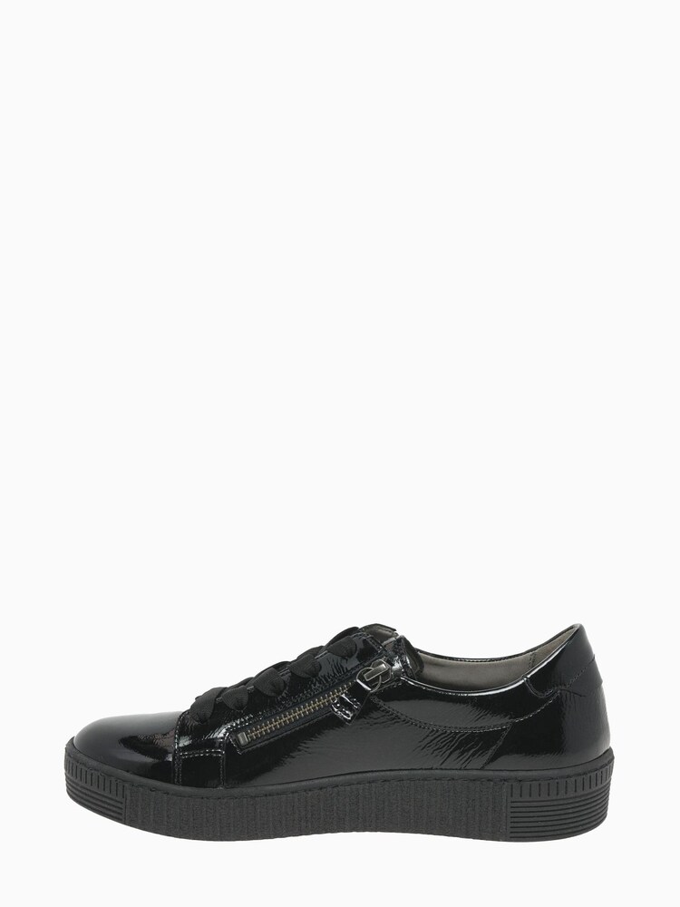 Gabor Wisdom Black Patent Sport Casual Trainers - Image 2 of 6