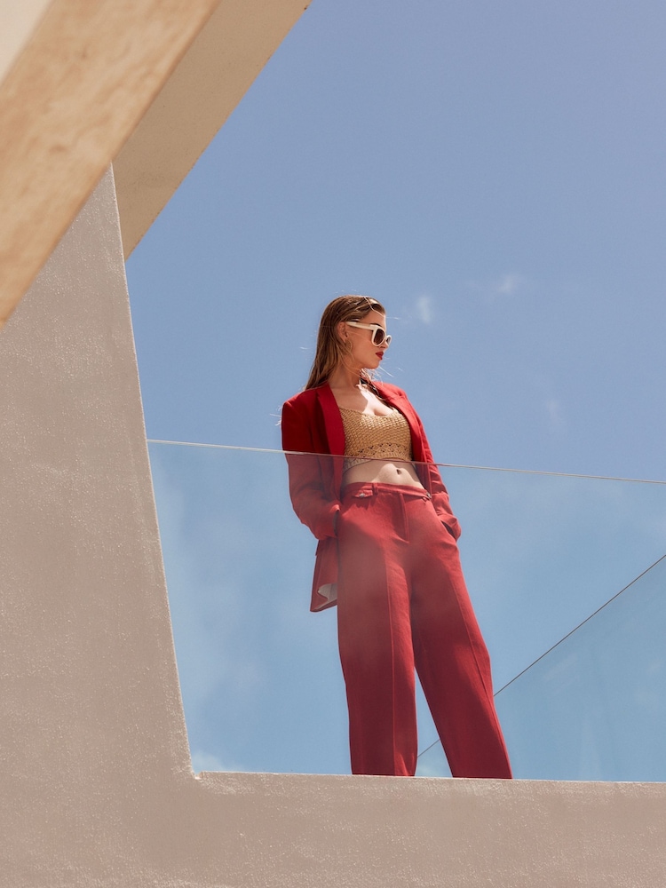 Red Linen Blazer - Image 2 of 6