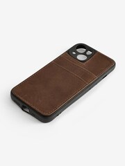 Brown iPhone 14 Pro Leather Cardholder Case - Image 1 of 3