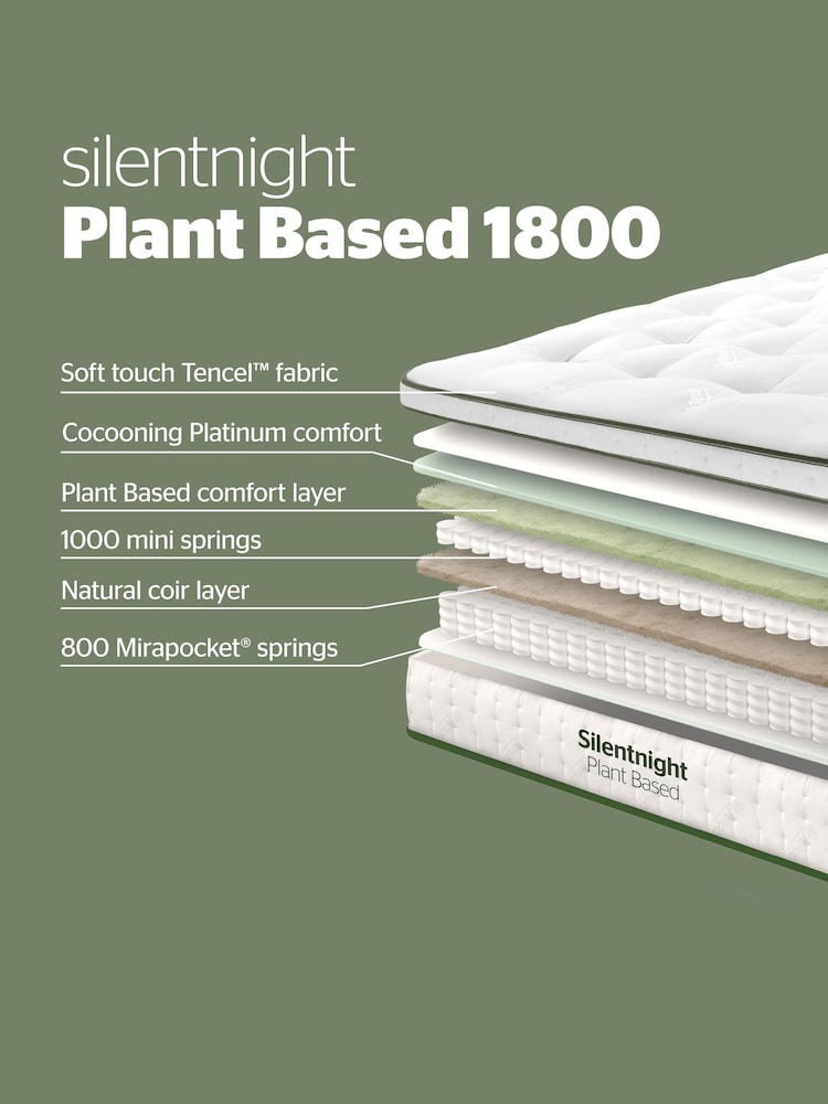Silentnight White Plant Naturals Pocket 1800 Mattress - Image 2 of 4