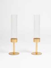 Scottish Everlastings Ltd Gold Glass Candle Holder - Image 2 of 3