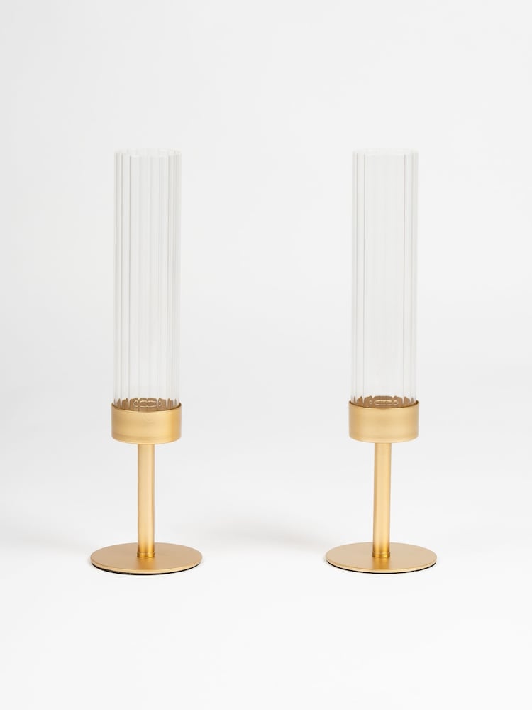 Scottish Everlastings Ltd Gold Glass Candle Holder - Image 2 of 3 Scottish Everlastings Ltd Gold Glass Candle Holder - Image 2 of 3