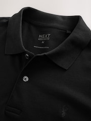 Black Regular Fit Short Sleeve Pique Polo Shirt - Image 10 of 11