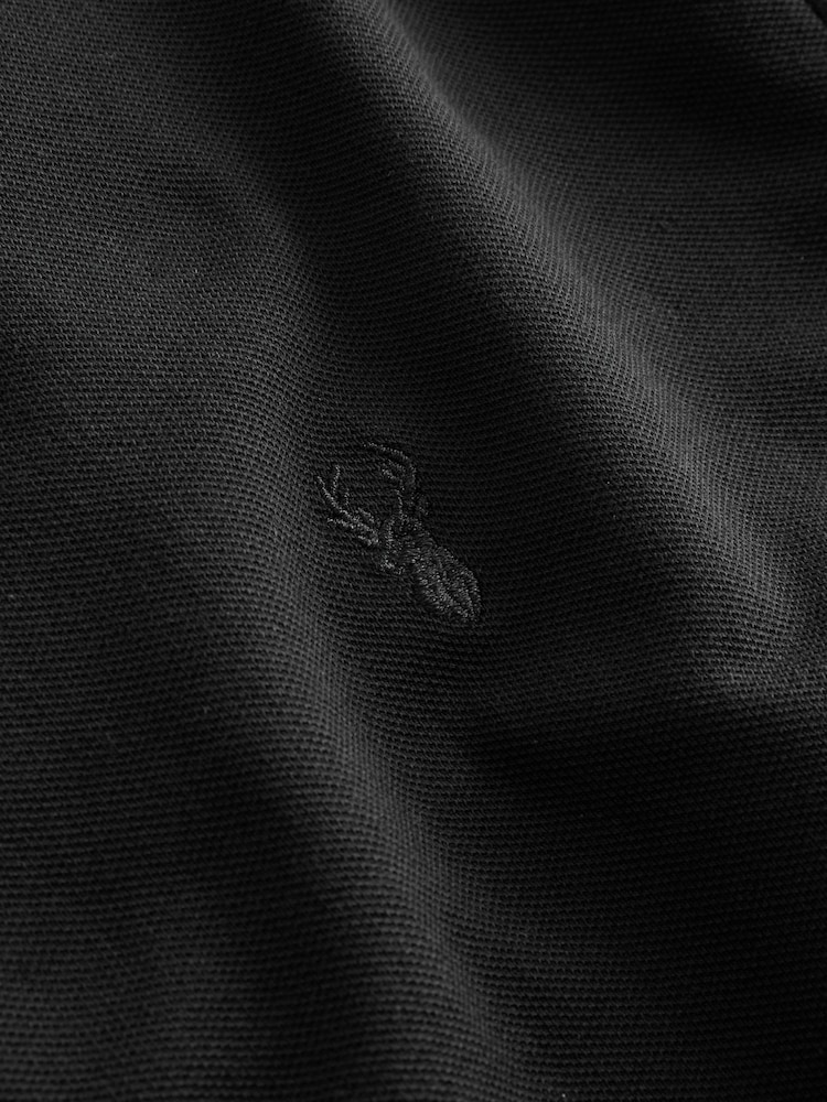 Black Regular Fit Short Sleeve Pique Polo Shirt - Image 11 of 11