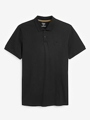 Black Regular Fit Short Sleeve Pique Polo Shirt - Image 6 of 6