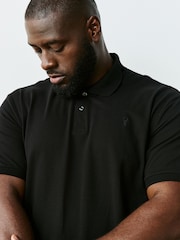 Black Regular Fit Short Sleeve Pique Polo Shirt - Image 8 of 11