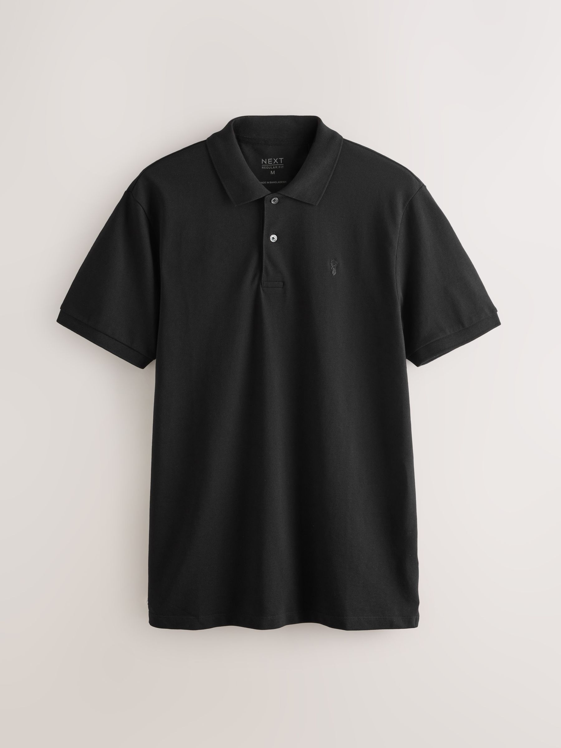 Buy Black Regular Fit Short Sleeve Pique Polo Shirt from Next USA