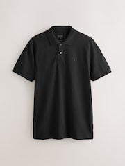 Black Regular Fit Short Sleeve Pique Polo Shirt - Image 9 of 11