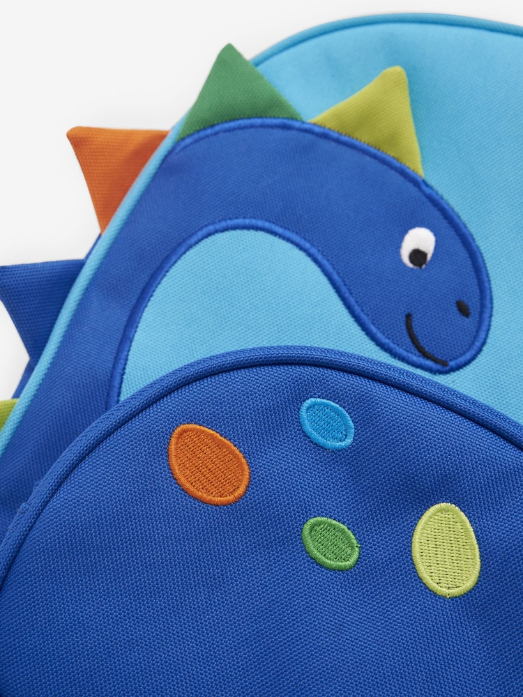 JoJo Maman Bébé Blue Dinosaur Character Backpack - Image 4 of 4