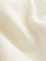 Ecru 100% Cotton Textured Waffle Short Sleeve Shirt - Image 4 of 7