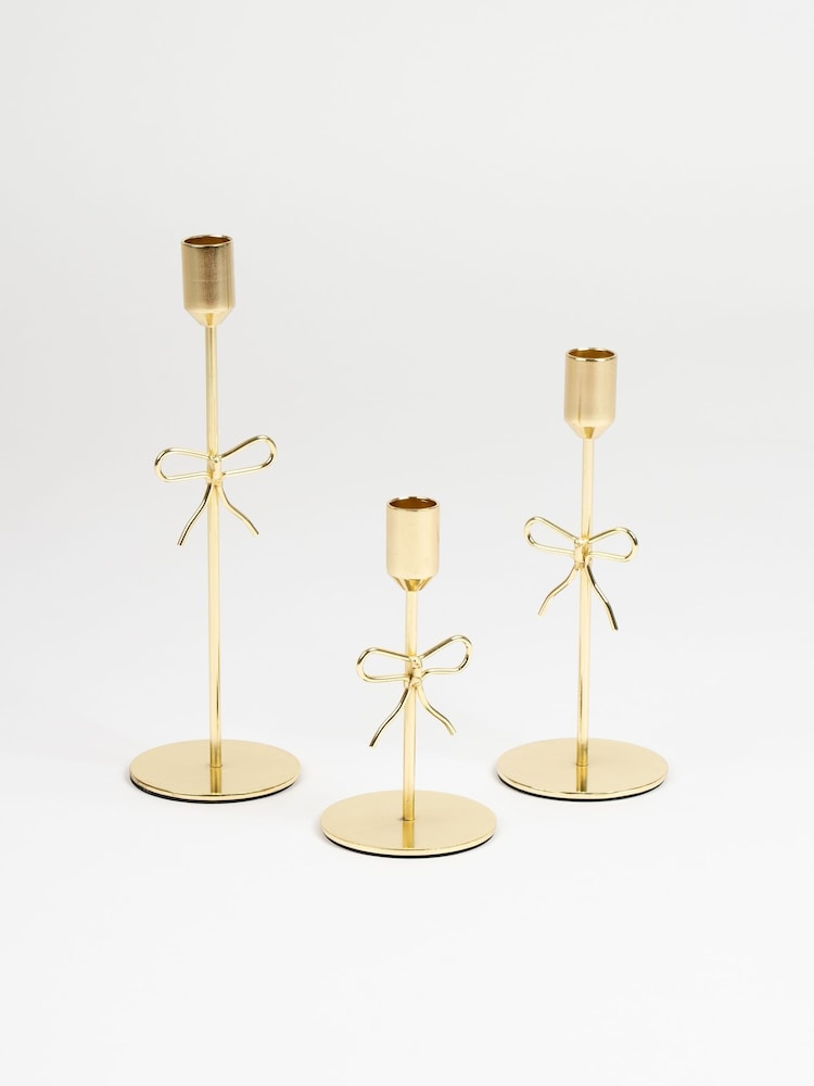 Scottish Everlastings Ltd Gold Bow Candle Holder - Image 2 of 3