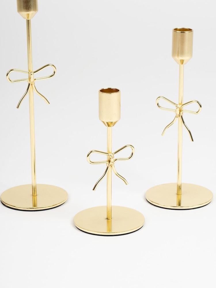 Scottish Everlastings Ltd Gold Bow Candle Holder - Image 3 of 3