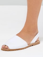 White Leather Beach Sandals - Image 2 of 3