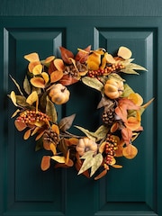 Scottish Everlastings Ltd Φθινοπωρινό στεφάνι κολοκύθας - Εικόνα 1 του 4