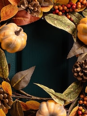 Scottish Everlastings Ltd Φθινοπωρινό στεφάνι κολοκύθας - Εικόνα 4 του 4