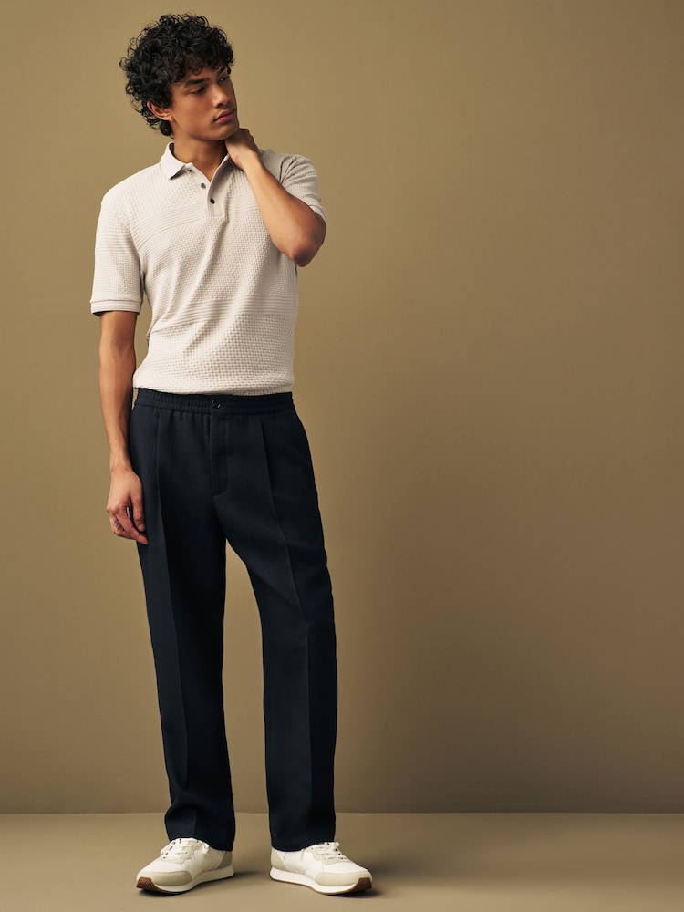 Neutral Textured Block Polo Shirt - Image 2 of 8