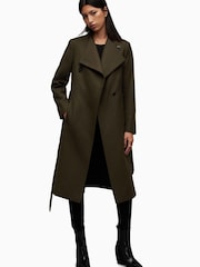 AllSaints Green Riley Coat - Image 1 of 7