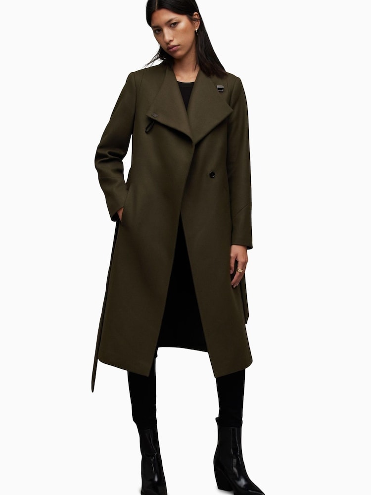 AllSaints Green Riley Coat - Image 1 of 7