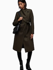 AllSaints Green Riley Coat - Image 3 of 7